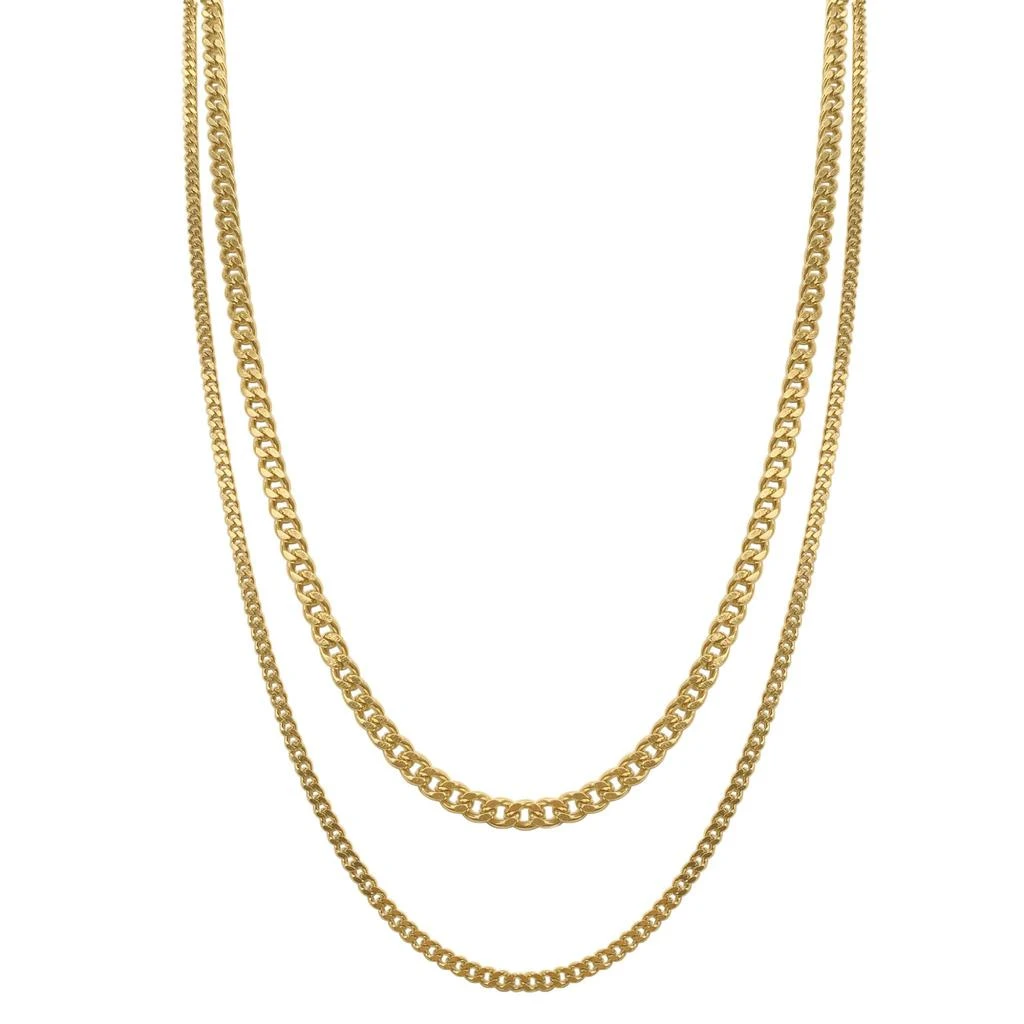 商品ADORNIA|Men's Water Resistant Curb Chain Set gold,价格¥119,第1张图片