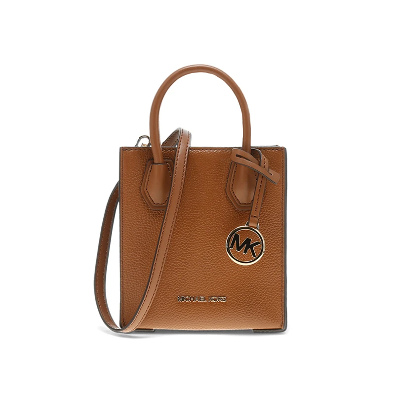 商品[国内直发] Michael Kors|Michael Kors 奥莱款 MERCER超小号纯色皮革女士手提斜挎购物包 35S1GM9T0L LUGGAGE 送礼好物,价格¥849,第1张图片