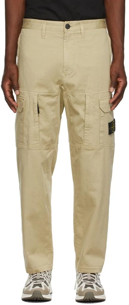 商品Stone Island|Beige Cotton Cargo Pants,价格¥2205,第1张图片