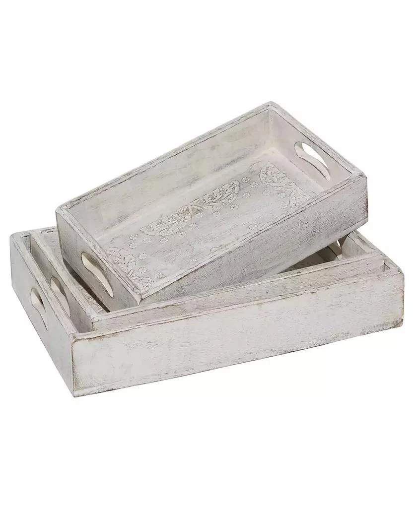 商品Rosemary Lane|Wood Tray, Set of 3, 16", 18", 20" W,价格¥612,第4张图片详细描述