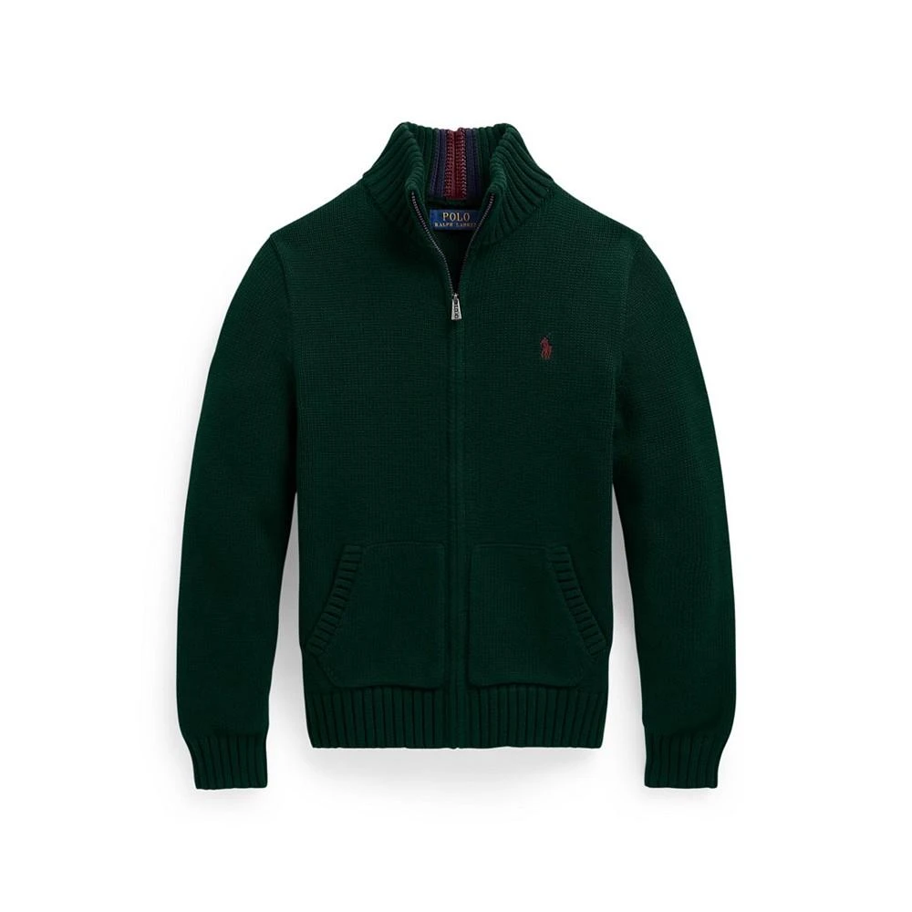 商品Ralph Lauren|Big Boys Cotton Full-Zip Sweater,价格¥386,第1张图片详细描述