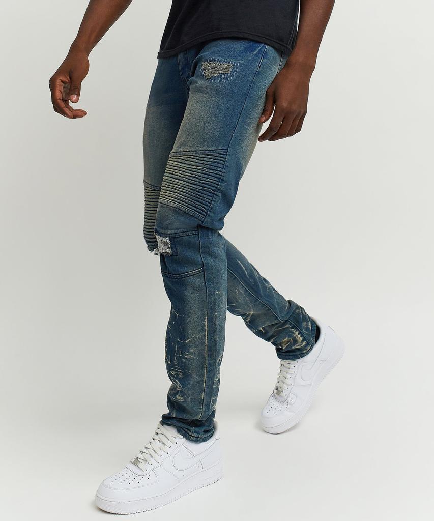 Mulberry Dark Wash Moto Jeans商品第5张图片规格展示