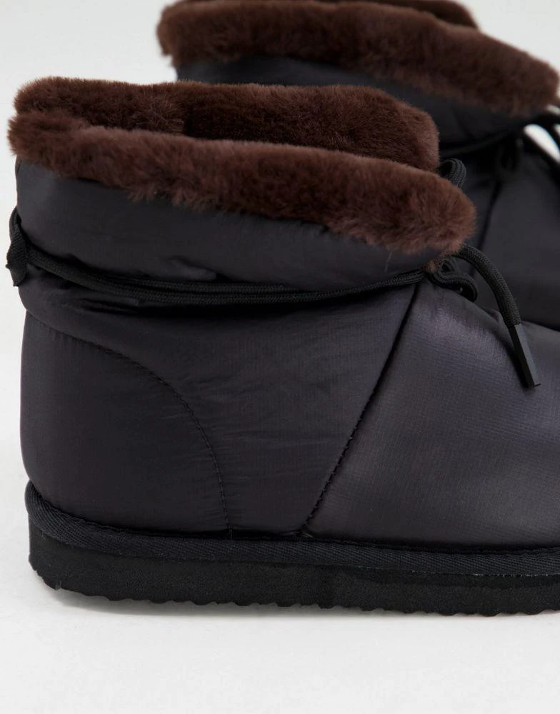 商品ASOS|ASOS DESIGN Zeke puffer slippers booties in black,价格¥96,第4张图片详细描述