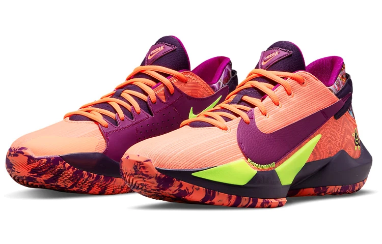 商品[国内直发] NIKE|Freak 2 圆头系带 低帮 实战篮球鞋 男款 橙紫,价格¥701,第4张图片详细描述