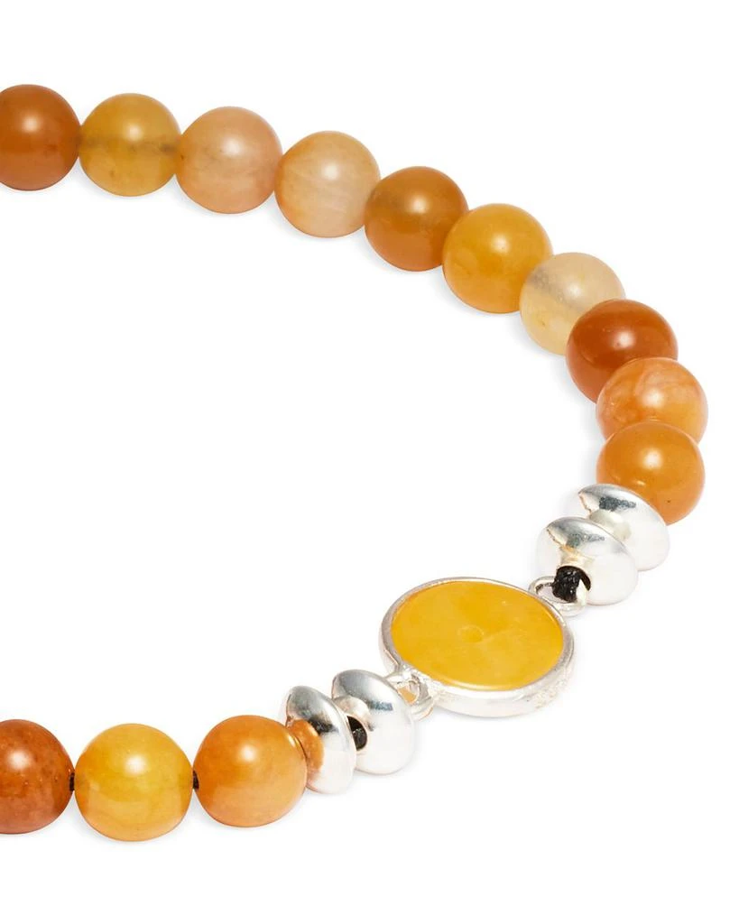 Yellow Jade & Sterling Silver Beaded Medallion Bracelet 商品