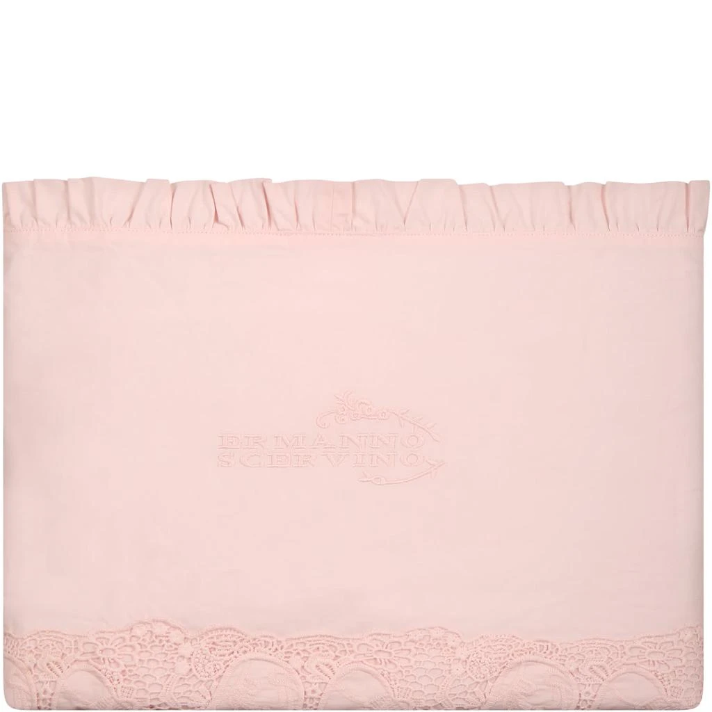 商品ERMANNO|Ermanno Scervino Junior Pink Blanket For Baby Girl With Logo,价格¥1443,第1张图片