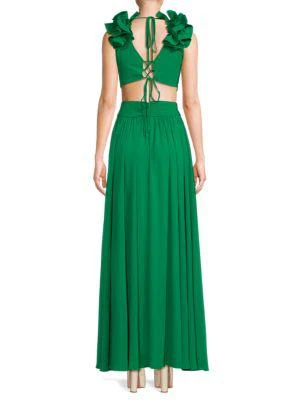 商品PatBO|Plunge Cutout Flutter Gown,价格¥2616,第2张图片详细描述