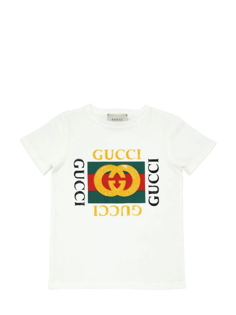 商品Gucci|Logo Print Cotton Jersey T-shirt,价格¥1746,第1张图片