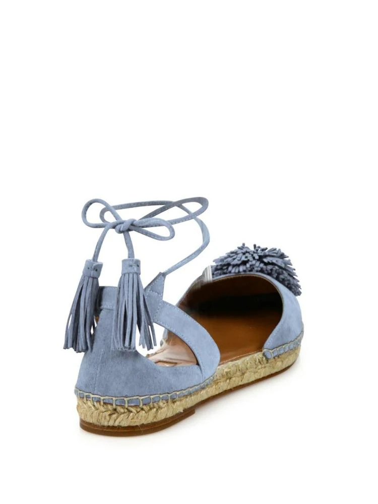 商品Aquazzura|Sunshine Pom-Pom Suede Espadrille Flats,价格¥1784,第2张图片详细描述