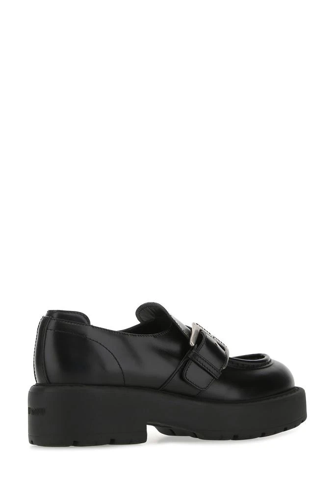 商品Miu Miu|Black leather loafers,价格¥6881,第2张图片详细描述