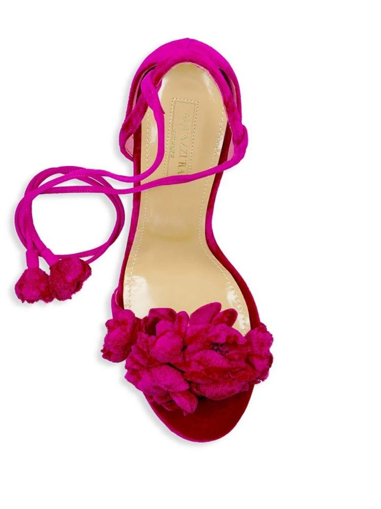 商品Aquazzura|Wild Flower 绸缎绑带高跟鞋,价格¥1701,第4张图片详细描述