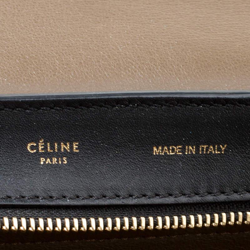 Celine Tri Color Leather and Suede Medium Trapeze Top Handle Bag商品第8张图片规格展示