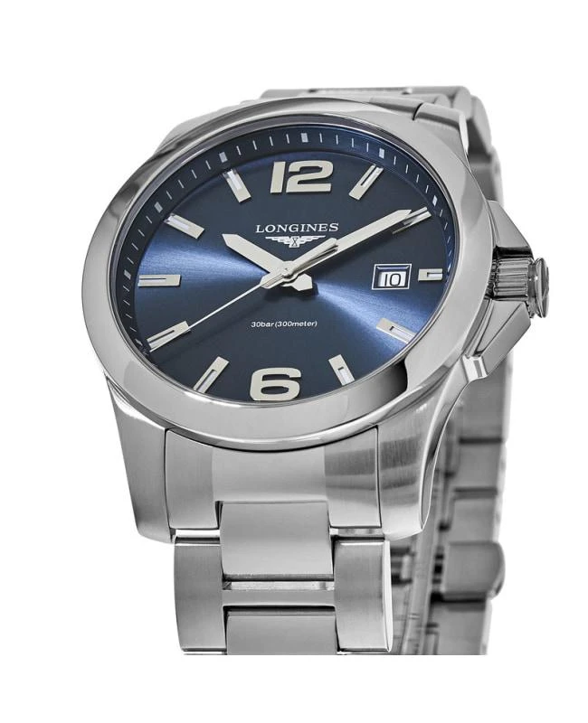 商品Longines|Longines Conquest Quartz Blue Dial Stainless Steel Men's Watch L3.759.4.96.6,价格¥5463,第2张图片详细描述