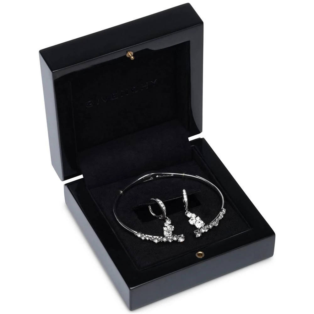 商品Givenchy|Silver-Tone 2-Pc. Set Stone Scatter Cluster Cuff Bangle Bracelet & Matching Drop Earrings,价格¥574,第1张图片