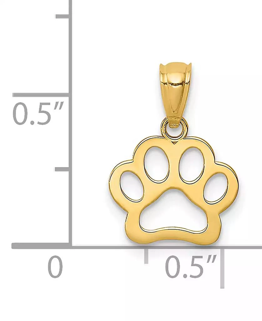 商品Macy's|Paw Print Openwork Charm Pendant in 14k Yellow Gold,价格¥2314,第4张图片详细描述