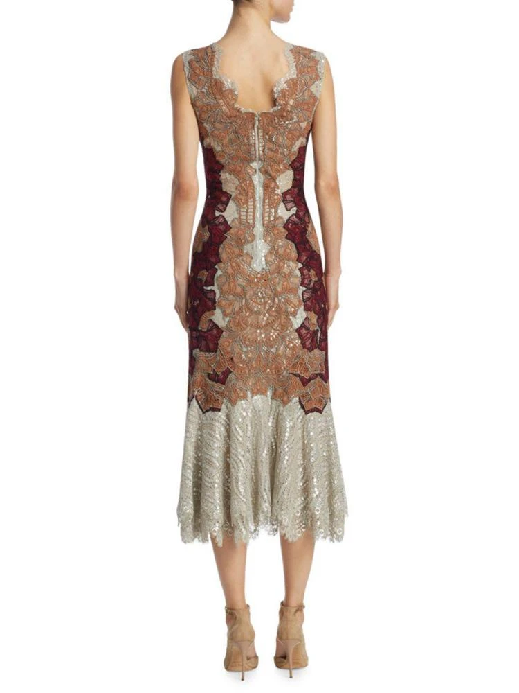 商品Jonathan Simkhai|Dimensional Lurex Applique Lace-Up Trumpet Dress,价格¥2912,第2张图片详细描述