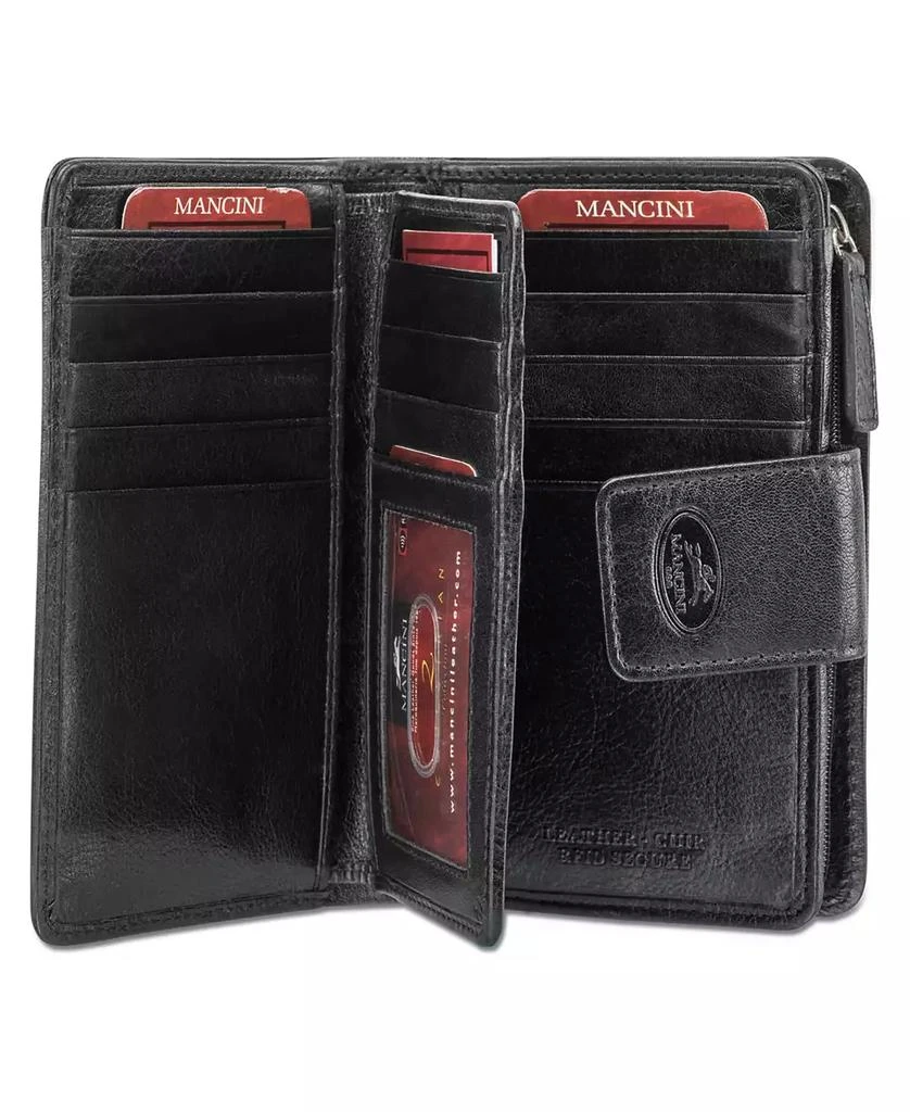 商品Mancini Leather Goods|Equestrian-2 Collection RFID Secure Medium Clutch Wallet,价格¥715,第2张图片详细描述