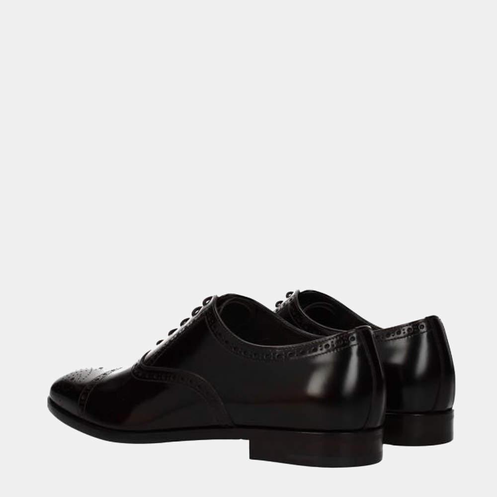 Prada Black Leather Details Derby Shoes Size US 10 EU 40.5商品第4张图片规格展示