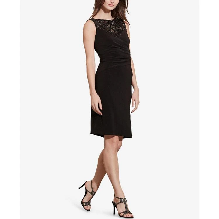 商品Ralph Lauren|Sequined-Yoke Sheath Dress,价格¥749,第1张图片