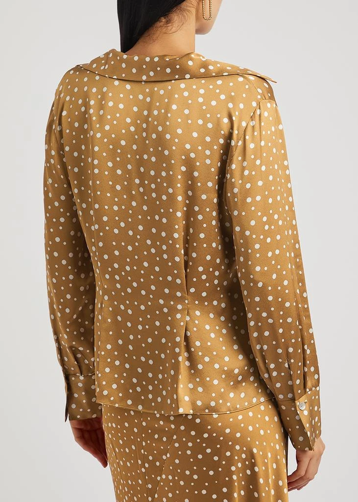 商品Vince|Caramel polka-dot silk-satin blouse,价格¥3620,第3张图片详细描述