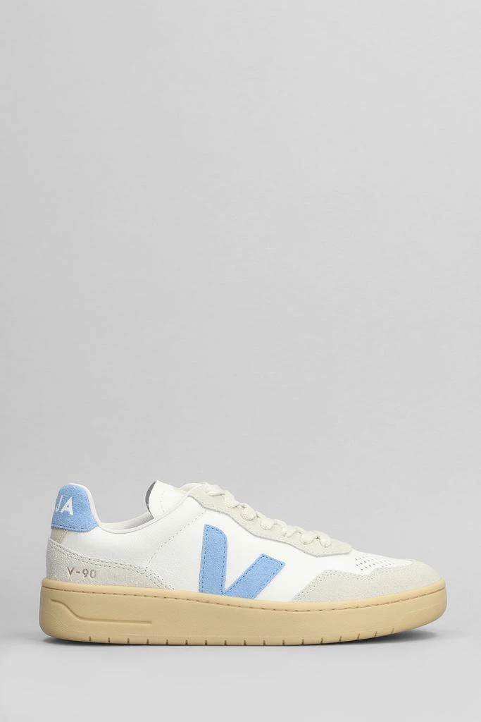 商品Veja|V-90 O.t. Sneakers In White Suede And Leather,价格¥1545,第1张图片