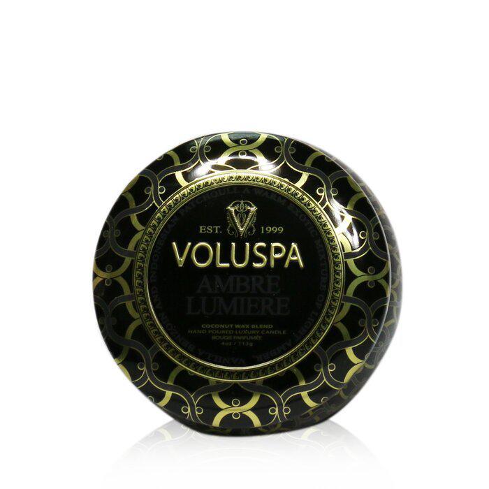 商品Voluspa|Voluspa 黑色家居系列 小铁罐香薰蜡烛 - 琥珀卢米埃 113g/4oz,价格¥124,第4张图片详细描述