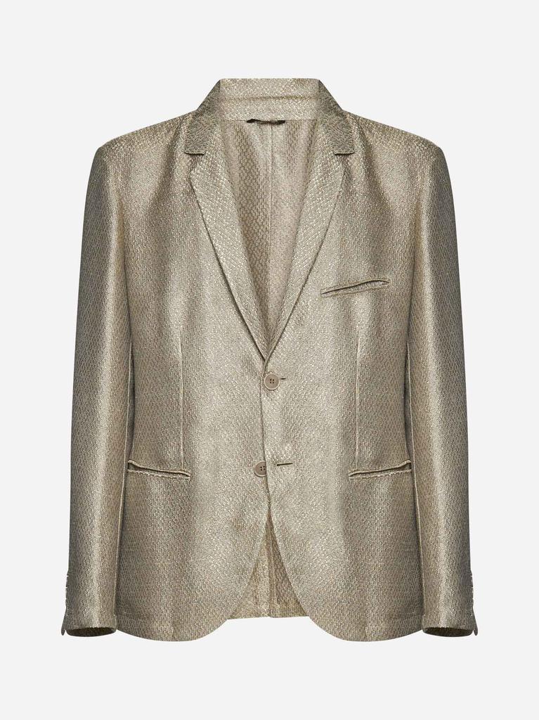 商品Giorgio Armani|Brocade single-breasted blazer,价格¥11055,第1张图片