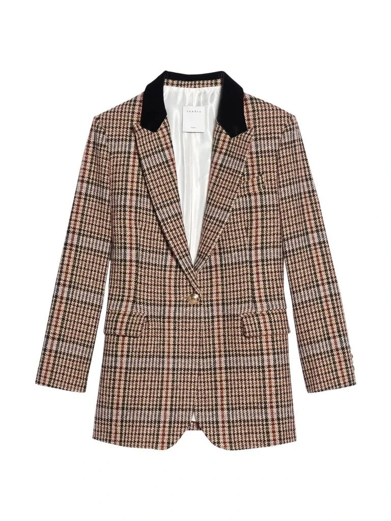 商品Sandro|Daly Checked Tweed Tailored Blazer,价格¥1417,第3张图片详细描述