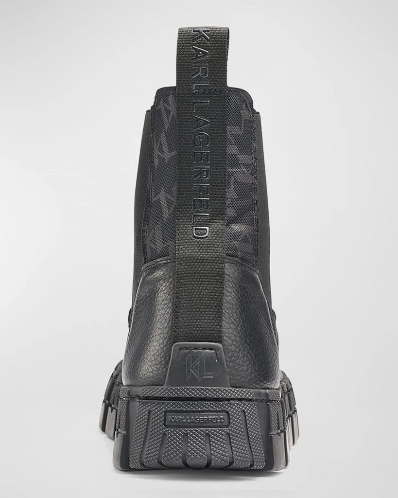 商品Karl Lagerfeld Paris|Men's Logo-Print Nylon & Leather Chelsea Boots,价格¥2888,第3张图片详细描述