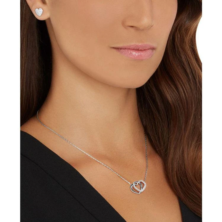 商品Swarovski|Silver-Tone Pavé Entwined Heart Pendant Necklace & Stud Earrings Set,价格¥1115,第3张图片详细描述