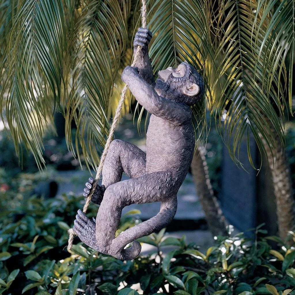 商品QuikFurn|Outdoor Monkey Garden Statue Climbing Hemp Rope,价格¥1266,第1张图片