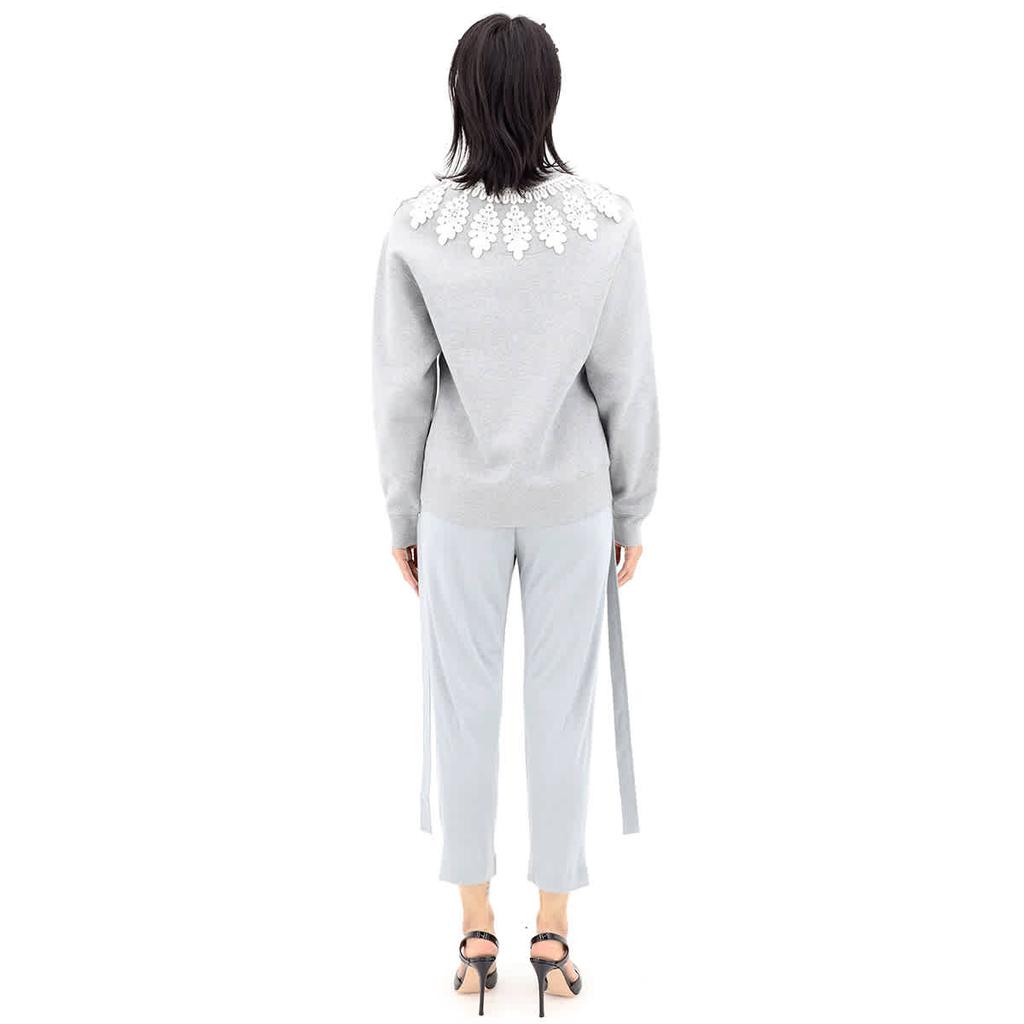 Burberry Ladies Grey Melange Lace Applique Sweatshirt, Size Medium商品第3张图片规格展示