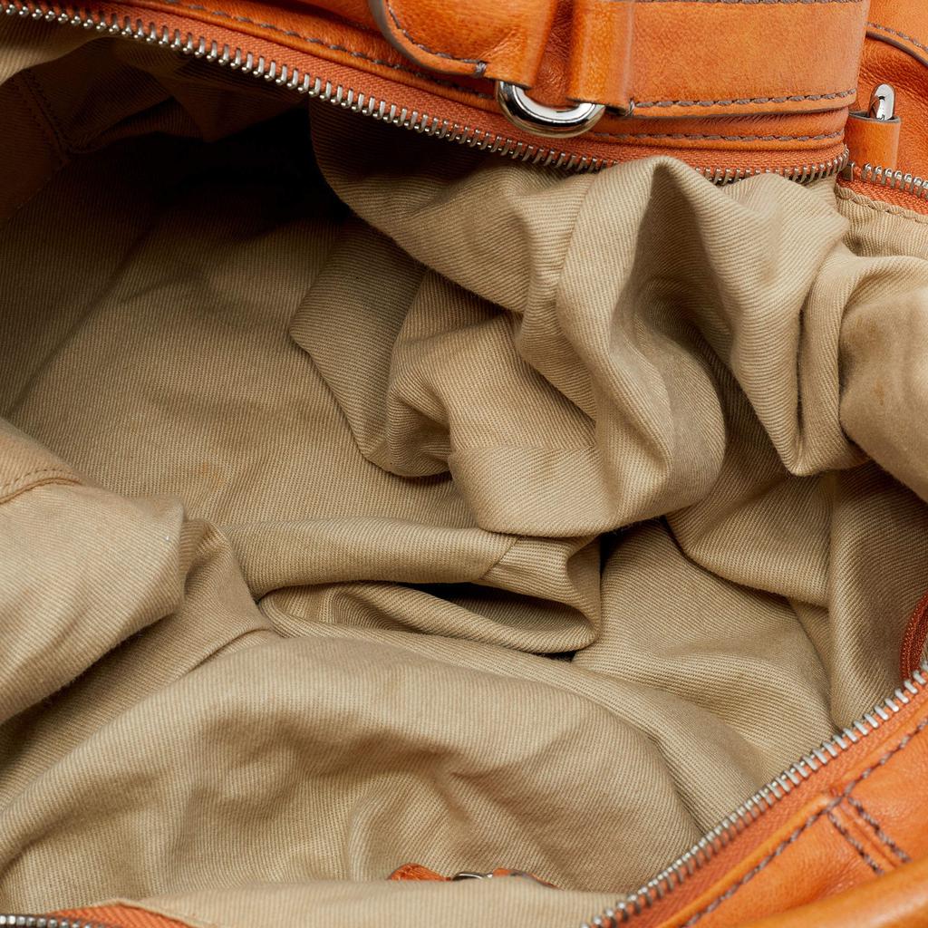 Givenchy Orange Leather Satchel商品第9张图片规格展示