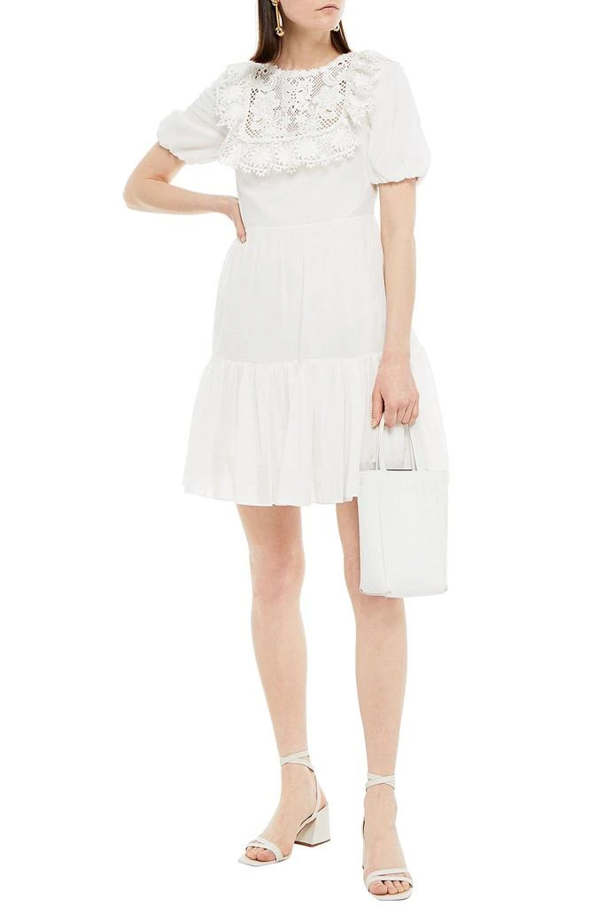 商品RED Valentino|Guipure lace-paneled cotton-voile mini dress,价格¥1916,第2张图片详细描述