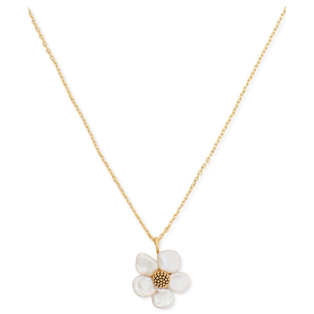 商品Kate Spade|Gold-Tone Freshwater Pearl (8-9mm) Flower Pendant Necklace, 16" + 3" extender,价格¥630,第1张图片