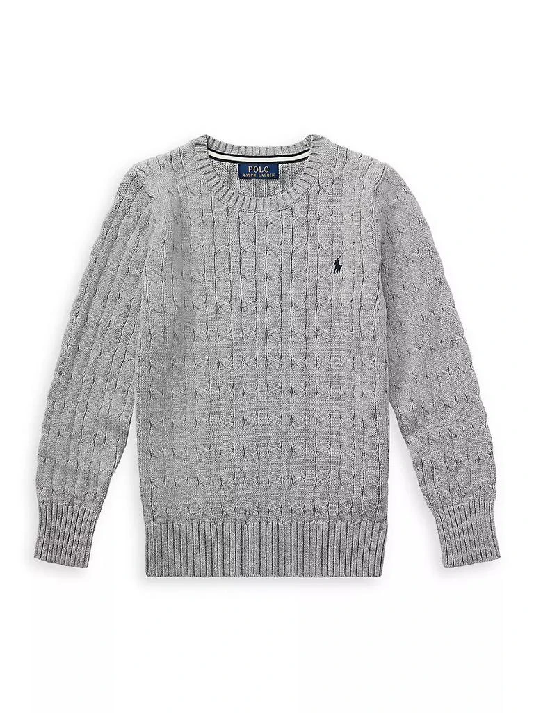商品Ralph Lauren|Little Boy's &amp; Boy's Cable Knit Combed Cotton Sweater,价格¥244,第1张图片