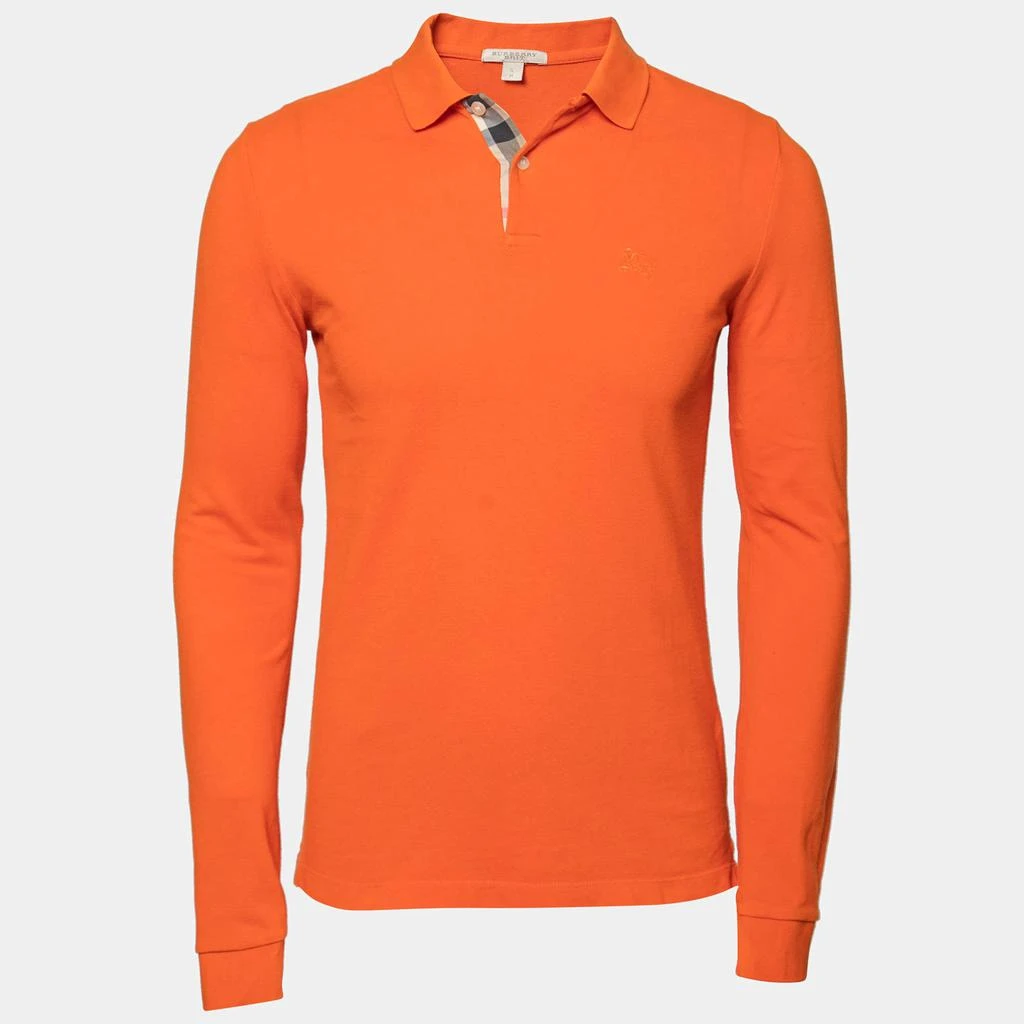 商品[二手商品] Burberry|Burberry Brit Orange Cotton Pique Long Sleeve Polo T-Shirt S,价格¥821,第1张图片