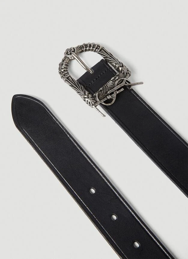 商品Yves Saint Laurent|Celtic Monogram Buckle Belt in Black,价格¥3561,第3张图片详细描述