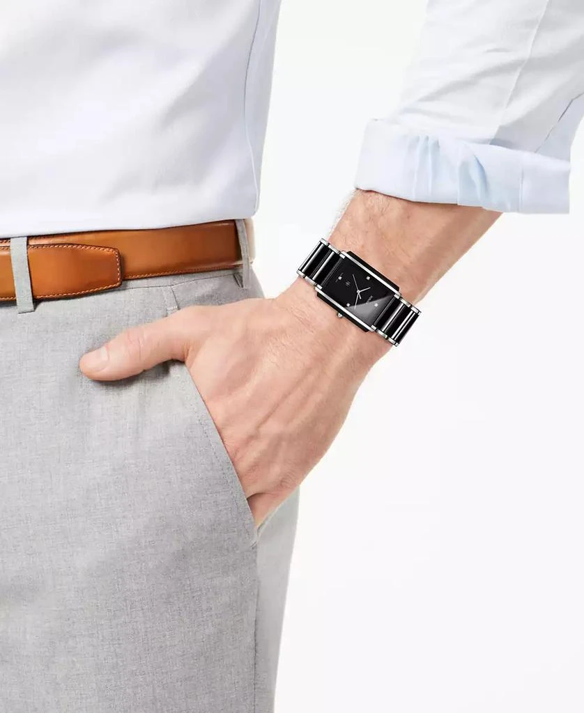 商品Rado|Unisex Swiss Integral Diamond Accent Black Ceramic and Stainless Steel Bracelet Watch 31mm R20206712,价格¥18524,第3张图片详细描述