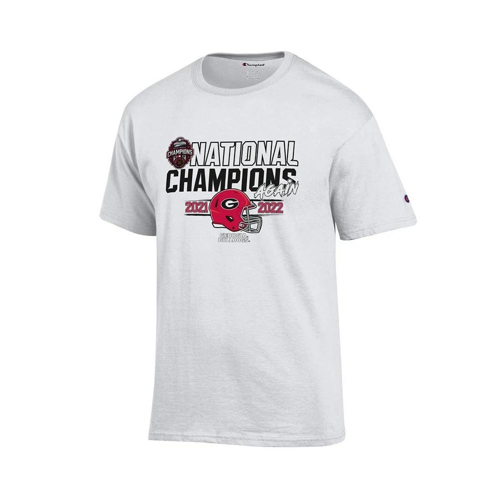 商品CHAMPION|Men's White Georgia Bulldogs Back-To-Back College Football Playoff National Champions T-shirt,价格¥180,第3张图片详细描述