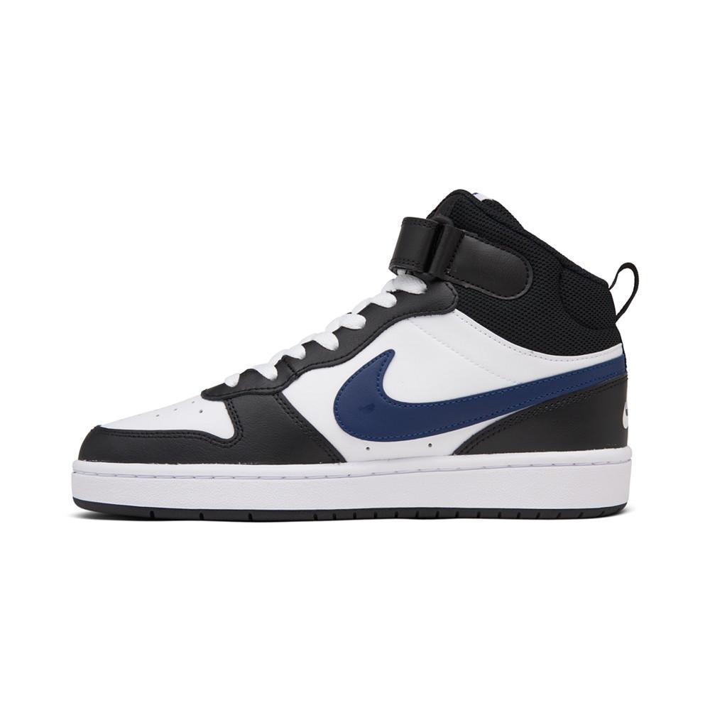 商品NIKE|Big Boys Court Borough Mid 2 Stay-Put Casual Sneakers from Finish Line,价格¥516,第5张图片详细描述