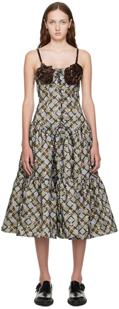 商品CHOPOVA LOWENA|Brown & Green Sabers Midi Dress,价格¥5393,第1张图片