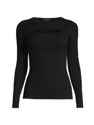 商品Tahari|Cut-Out Compact Knit Sweater,价格¥225,第4张图片详细描述