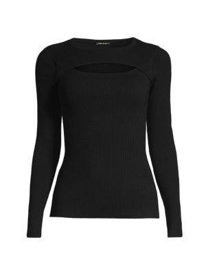 商品Tahari|Cut-Out Compact Knit Sweater,价格¥359,第6张图片详细描述