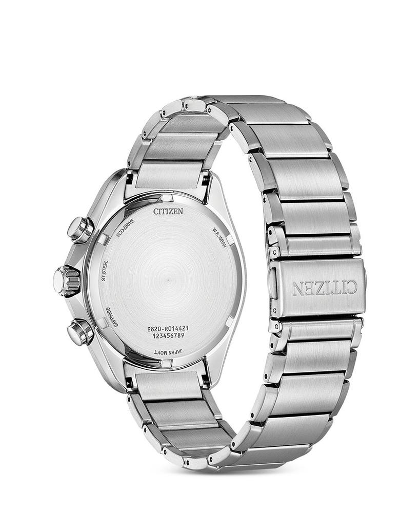 Sport Luxury Men's Silver-Tone Stainless Steel Watch, 43mm商品第2张图片规格展示