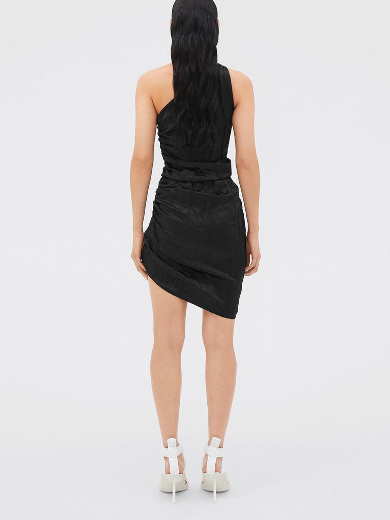 Asymmetric Ruffled Satin Mini Dress商品第3张图片规格展示