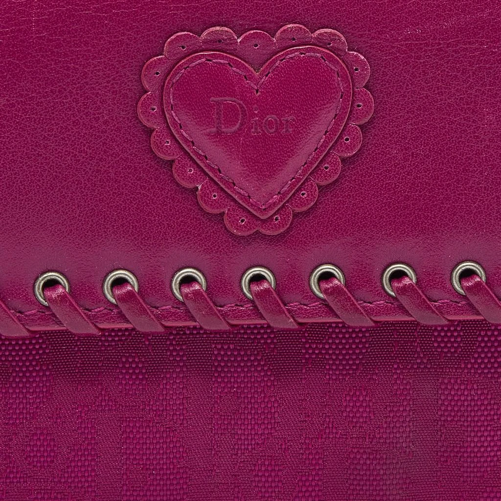 商品[二手商品] Dior|Dior Pink Oblique Canvas and Leather Trim Flap Continental Wallet,价格¥2457,第5张图片详细描述