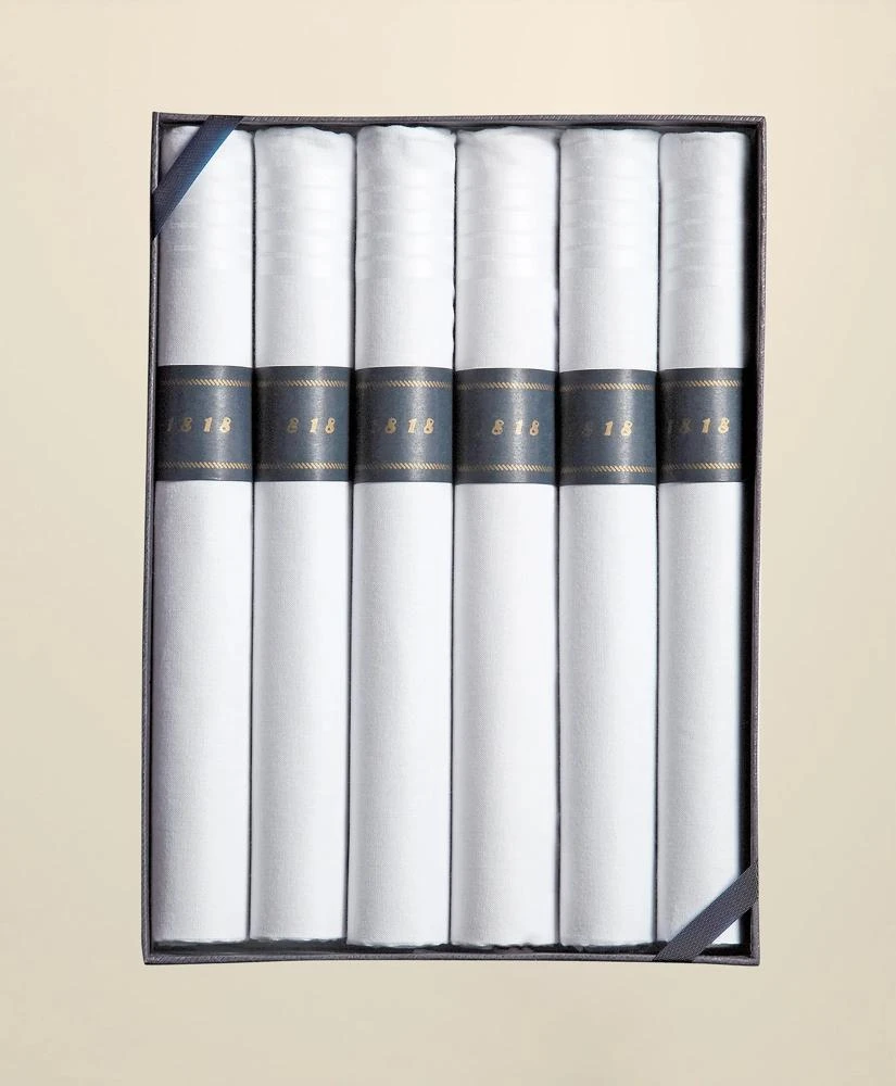商品Brooks Brothers|纯棉棉手帕 6条装,价格¥531,第1张图片