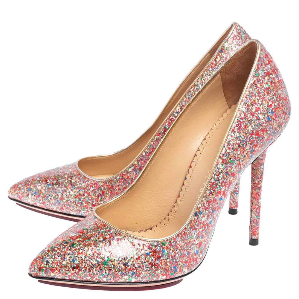 商品[二手商品] Charlotte Olympia|Charlotte Olympia Multicolor Glitter Monroe Pumps Size 37,价格¥913,第4张图片详细描述