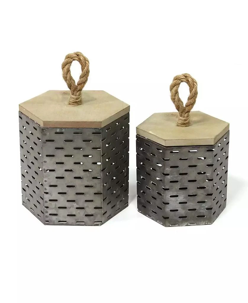 商品Stratton Home Décor|Stratton Home Decor Metal Decorative Containers Set of 2,价格¥444,第1张图片